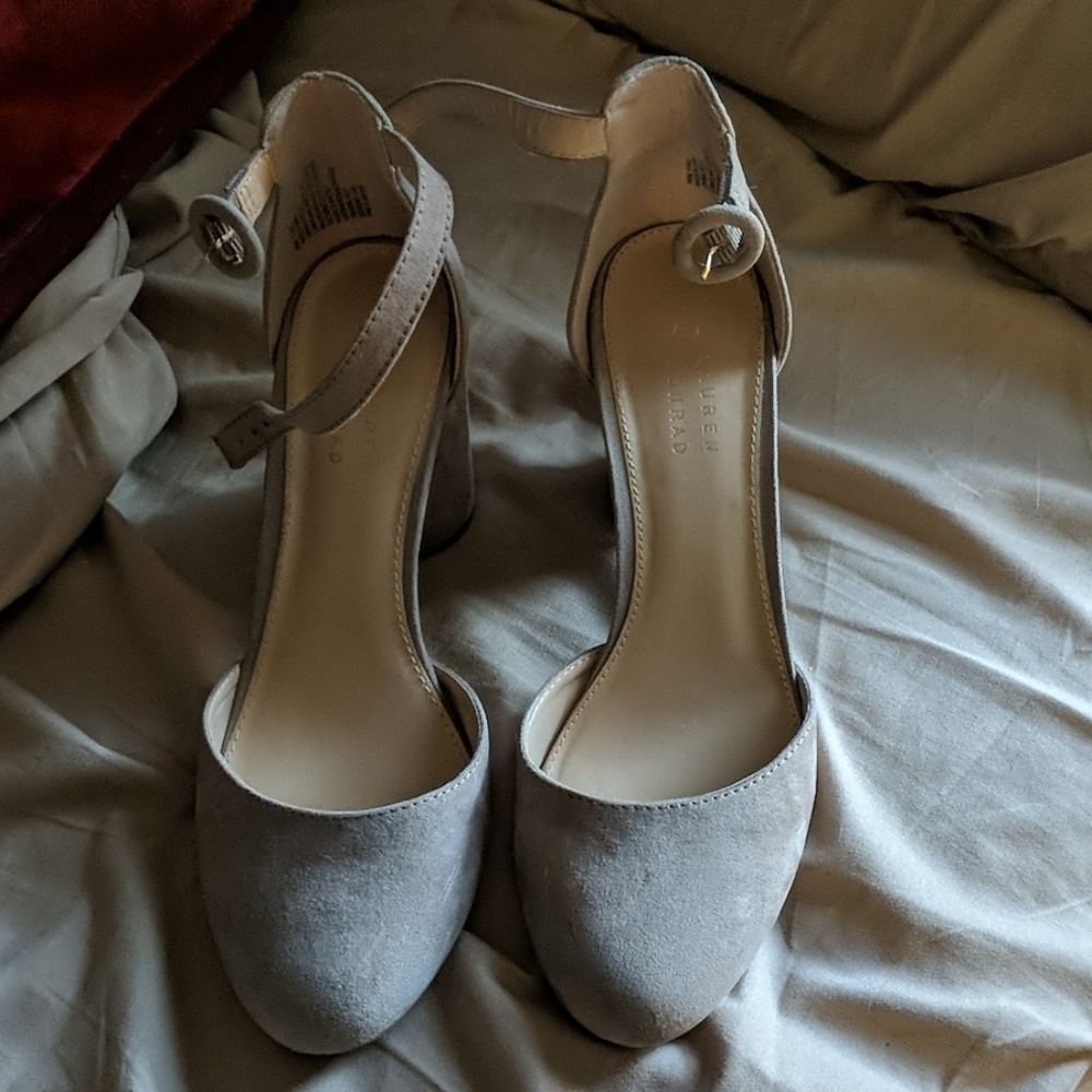 Tan suade heel